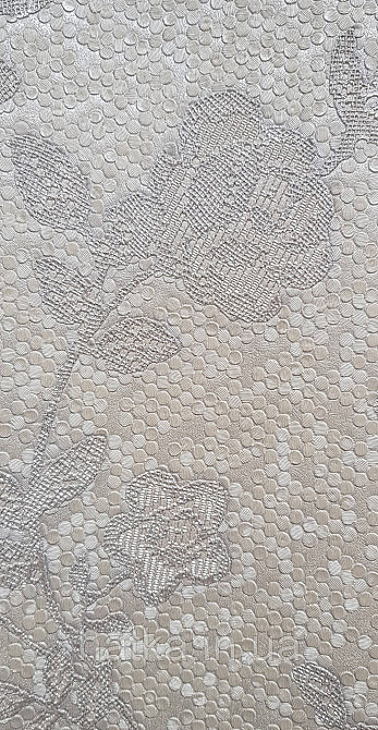 Шпалери вінілові на флізеліні AdaWall Signature1.06х10 квіти гілки листя структурні білі сірі сріблясті 3д Київ - фото 3