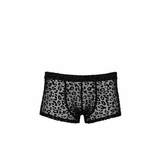 Мужские шорты Noir Handmade S из прозрачной эластичной сетки с леопардовым принтом, чёрные? Sex Aura Киев