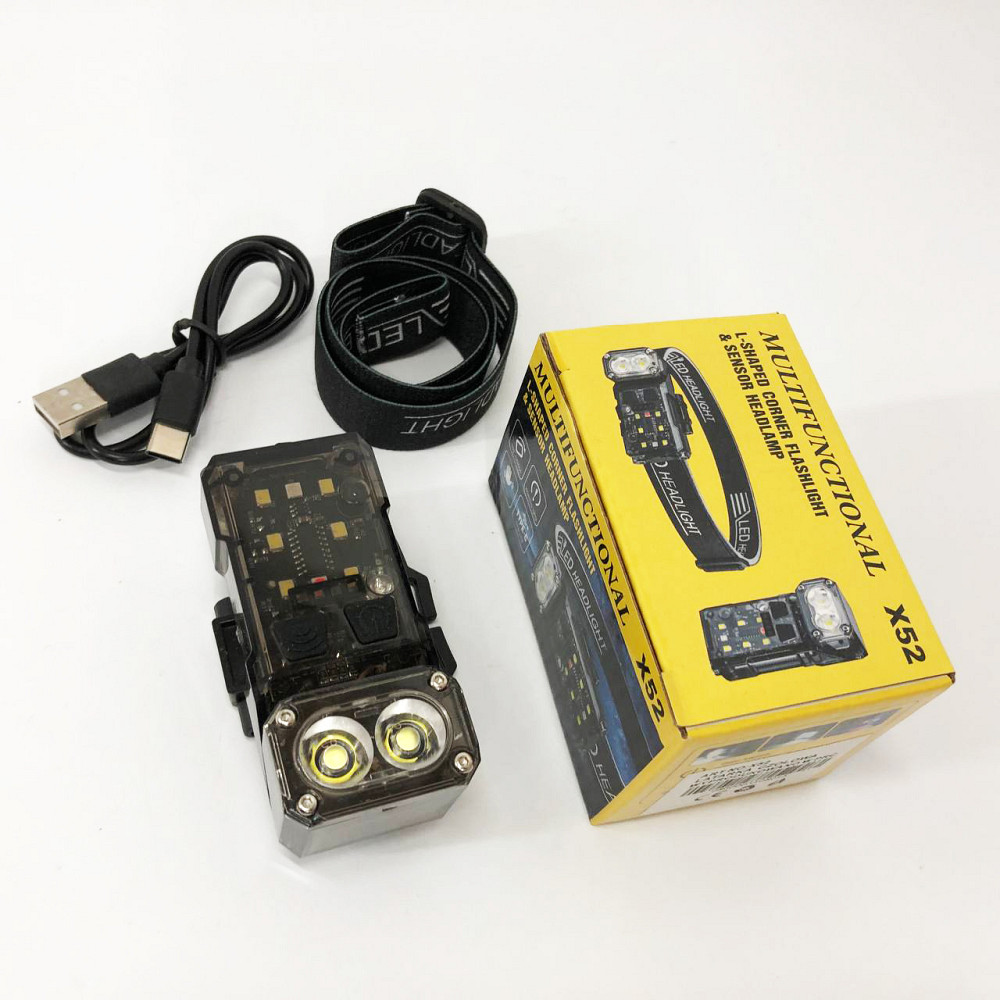 Налобный фонарь яркий X52, 2LED+6SMD RGB, Мощный аккумуляторный фонарик на голову MK-28 Львов - изображение 9