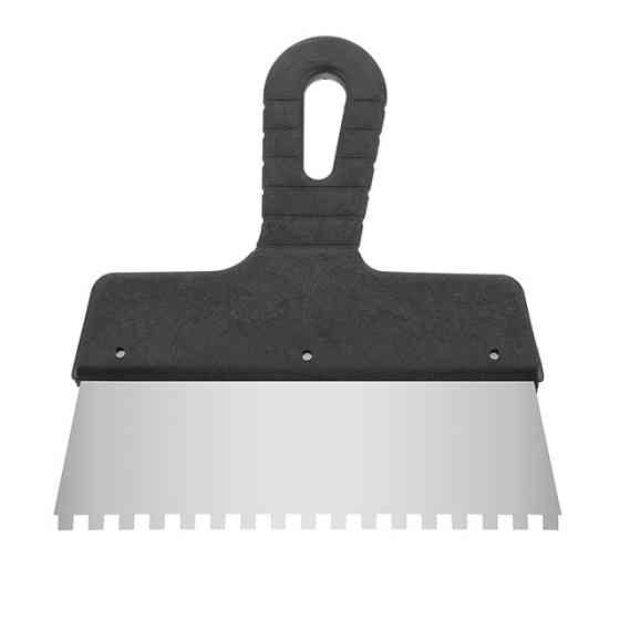 Шпатель із нержавіючої сталі, 200 мм, зуб: 6×6 мм INTERTOOL KT-2206 Київ