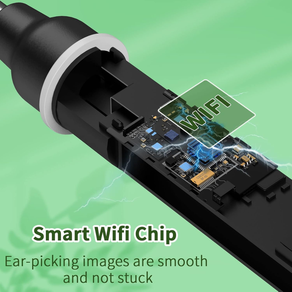 Wi-Fi отоскоп 5 МП 1920P HD, камера 3 мм, IP67, 6 LED, очиститель ушей для iPhone, iPad и Android, черный Киев - изображение 9