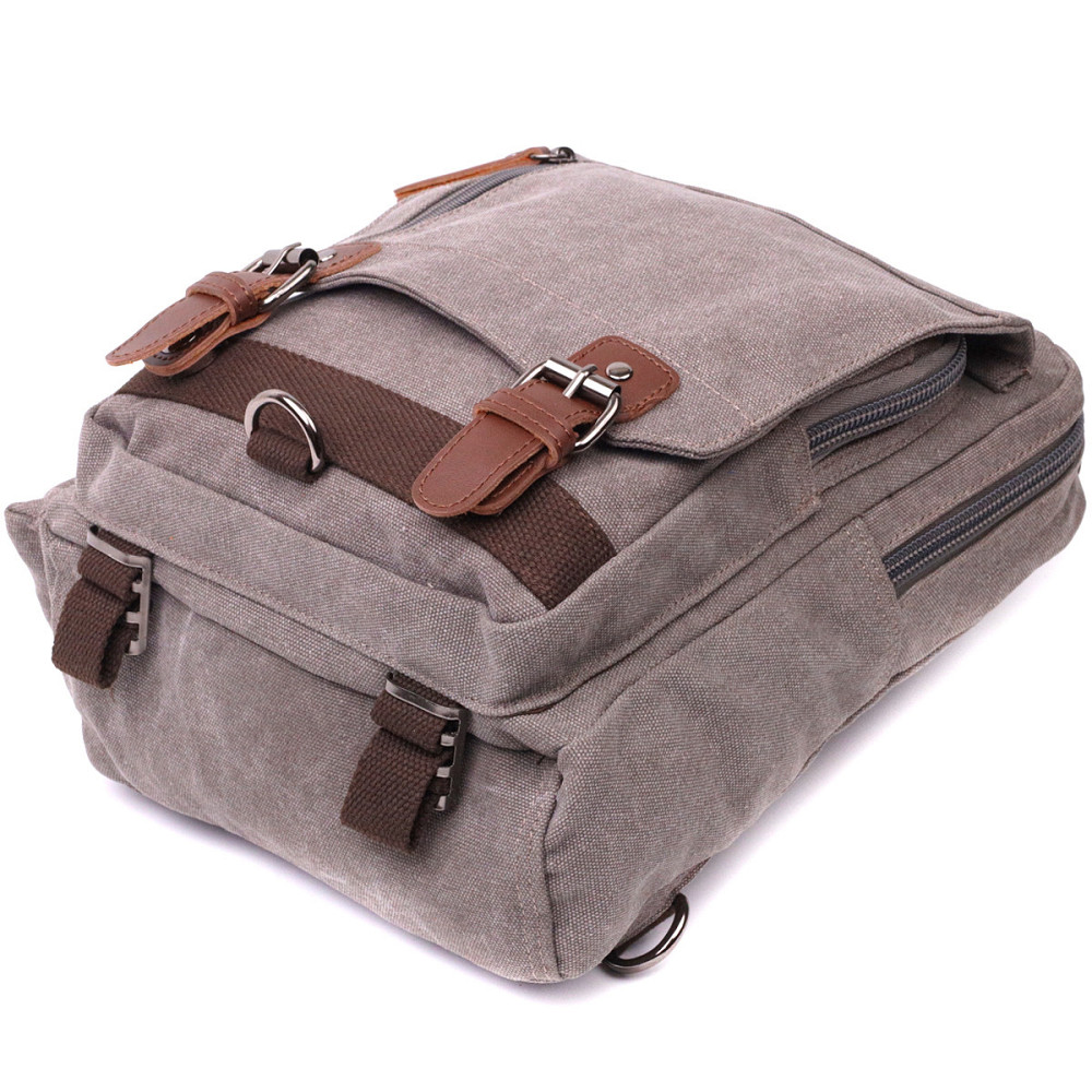 Оригінальна сумка через плече із щільного текстилю Сірий (Vintage) Київ - фото 9