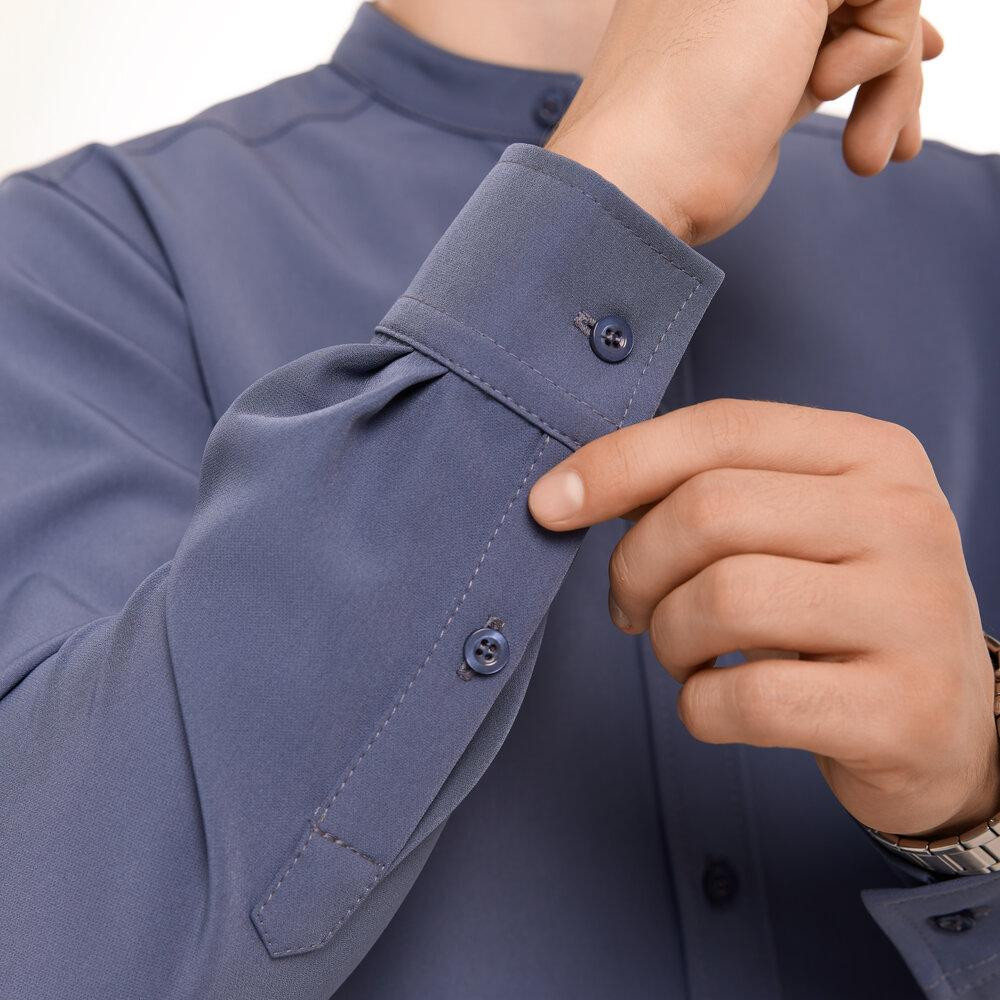 Антрацит темно-серая рубашка для мужчин с длинным рукавом с пуговицами Pobedov Legend Киев - изображение 7