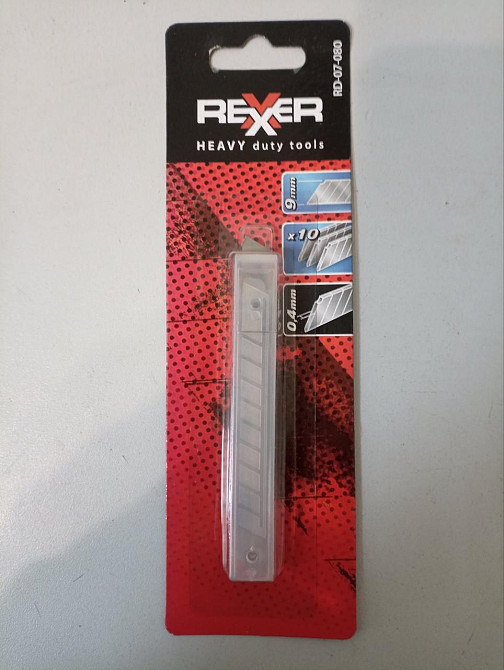 Леза ламані канцелярського ножа "REXXER" (10шт.)  9 / 0,5мм 0.4 Киев - изображение 1