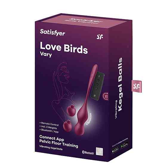 Смарт-вагінальні кульки з вібрацією Satisfyer Love Birds Vary Connect App, змінювана маса, пульт ДК Sex Aura Київ