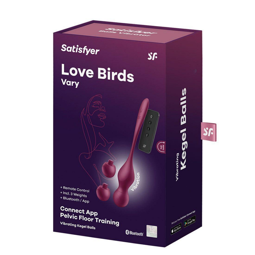 Смарт-вагінальні кульки з вібрацією Satisfyer Love Birds Vary Connect App, змінювана маса, пульт ДК Sex Aura Київ - фото 6
