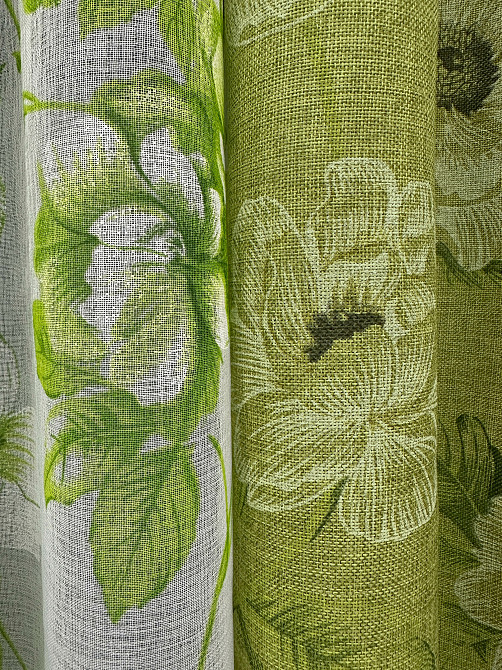 Комплект штор VR-Textil Лен Прованс 150х270 2шт и Тюль 500х270 2077ш-1264т Оливковый с белым 71-210/4 Киев - изображение 7