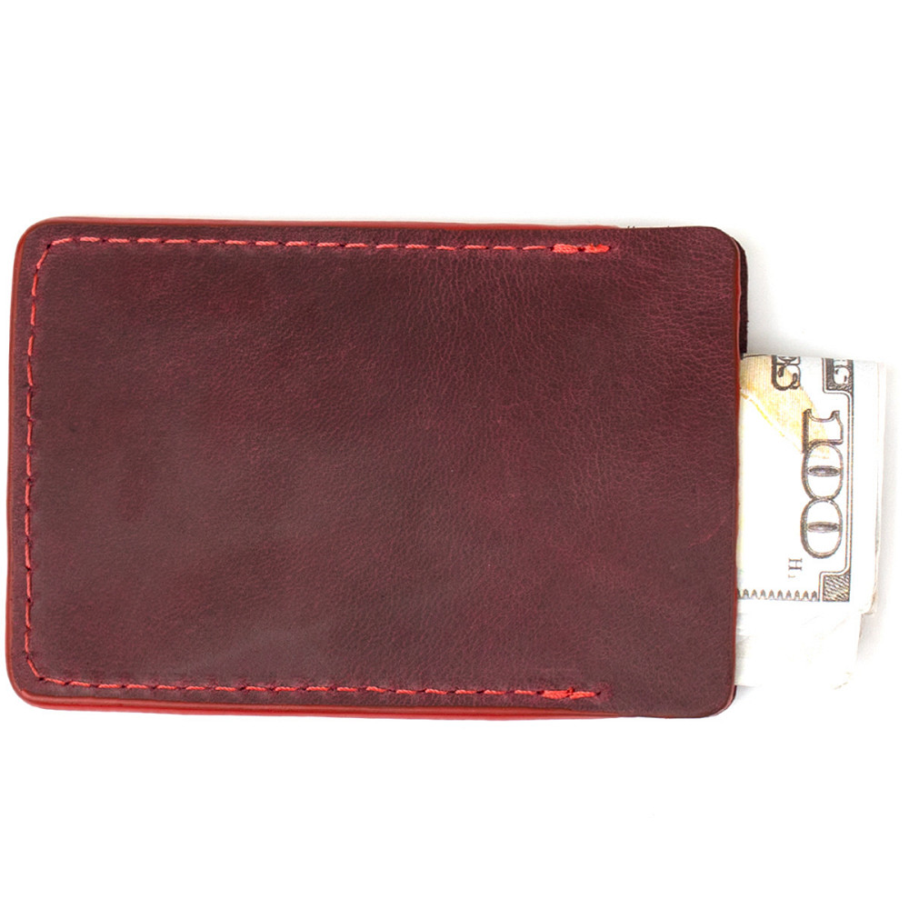 Винтажный кожаный картхолдер Бордовый (GRANDE PELLE) Киев - изображение 10