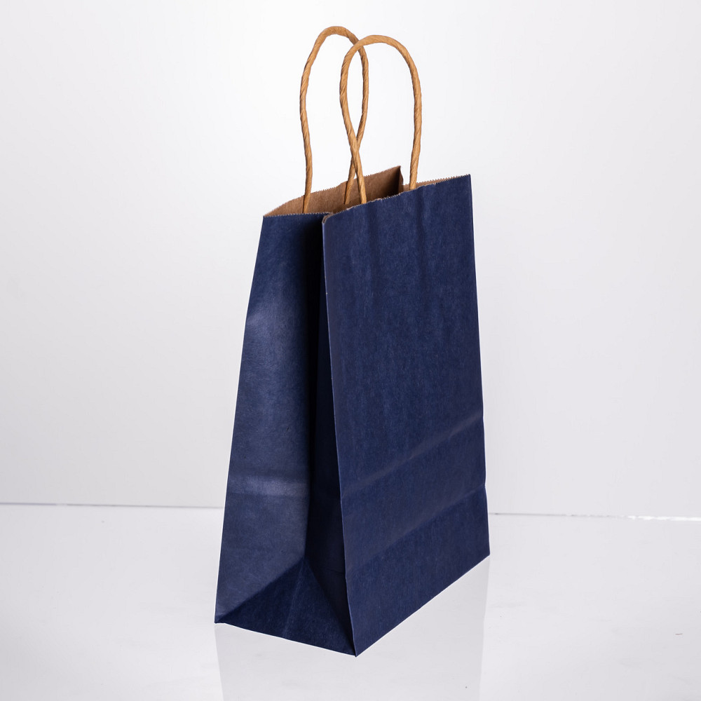 Набір подарункових крафтових пакетів з паперу 12 (шт.) гарні пакети для подарунків 15×8×21 (см) Синій HP-10359-5BL Коломия - фото 3