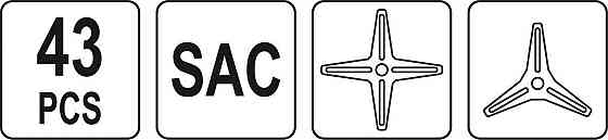 Інструменти для обслуговування муфт зчеплення YATO ряду SAC, компл. 43 елем. [1] Одесса