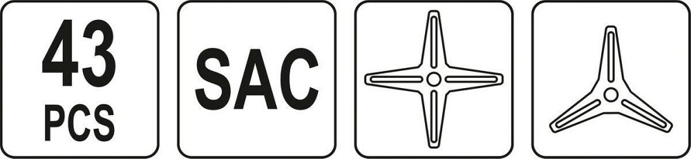 Інструменти для обслуговування муфт зчеплення YATO ряду SAC, компл. 43 елем. [1] Одеса - фото 2