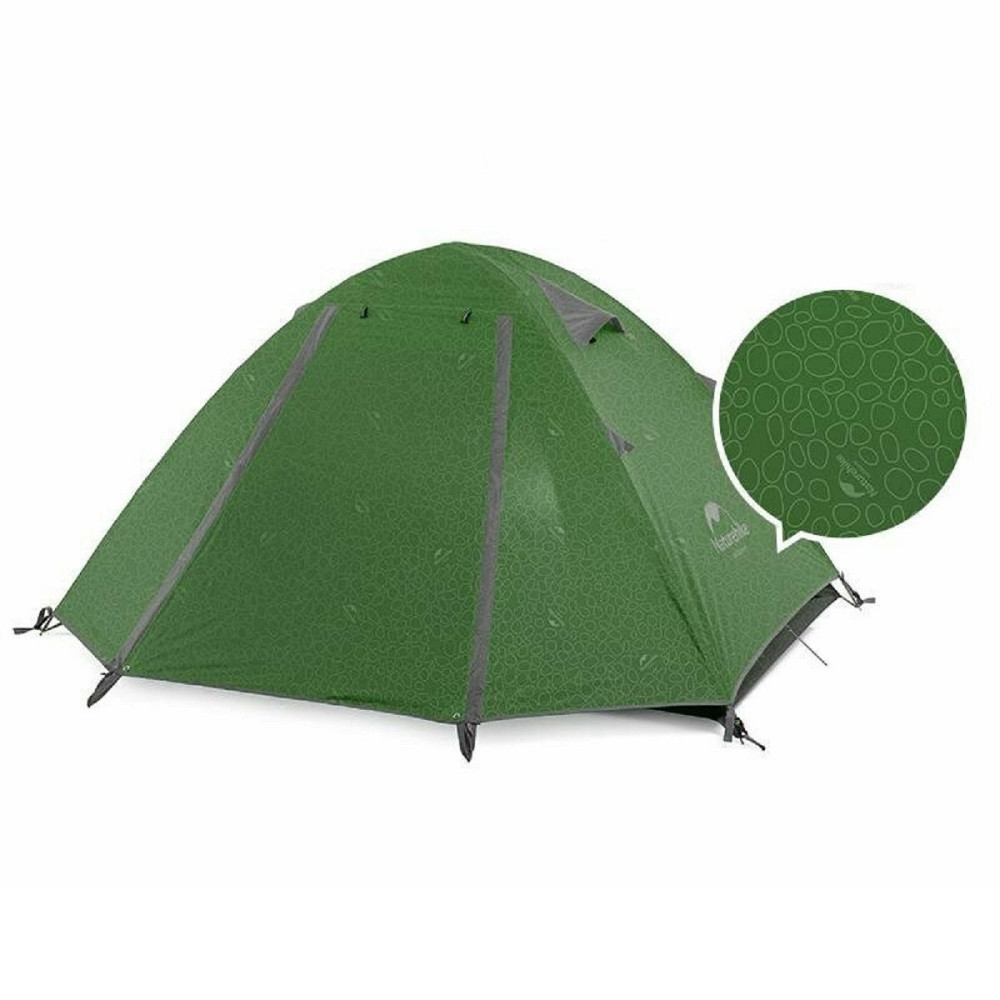 Палатка четырехместная Naturehike P-Series NH18Z044-P, 210T65D, темно-зеленая Киев - изображение 1