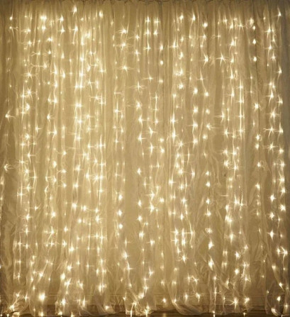 Світлодіодна гірлянда Штора 3х3м 400 LED Теплий білий Вінниця - фото 5