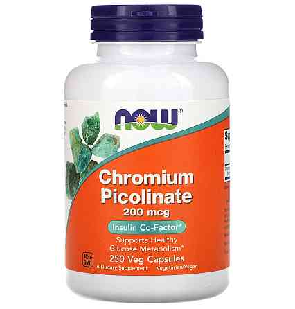Хром пиколинат, Chromium Picolinate, Now Foods, 200 мкг, 250 капсул Луцьк