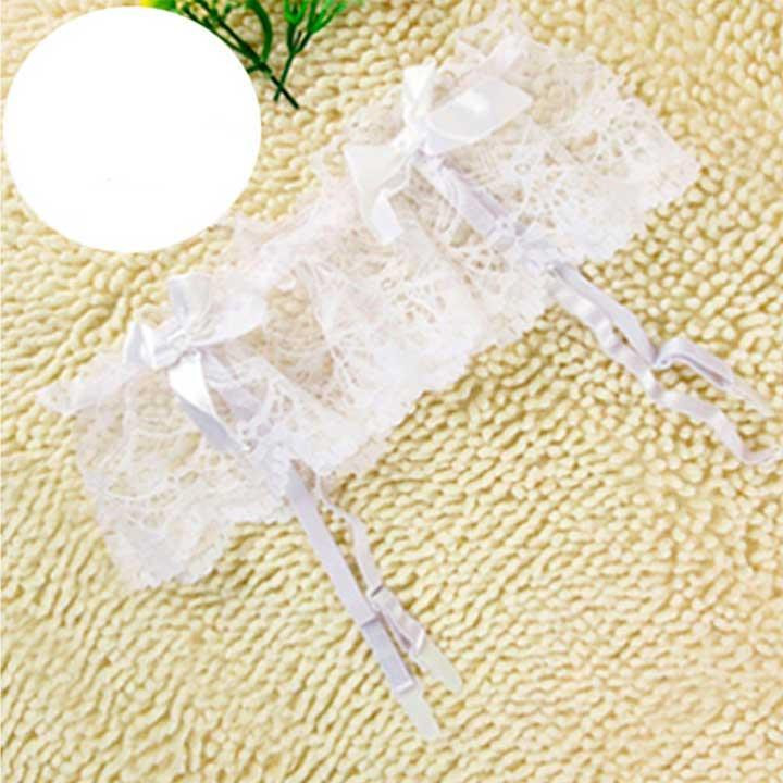 Мереживні стрінги з поясом для панчіх - Білий - XS/S/M - Еротична білизна Вінниця - фото 2