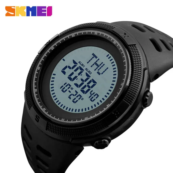 Часы мужские спортивные с компасом Skmei 1254 Compass (Черный) Винница