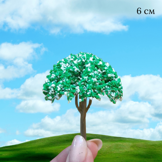 Зеленые деревья 6-7 см для макета, миниатюры, мини-сада, минкроланшафта, диорам, моделизма Одесса