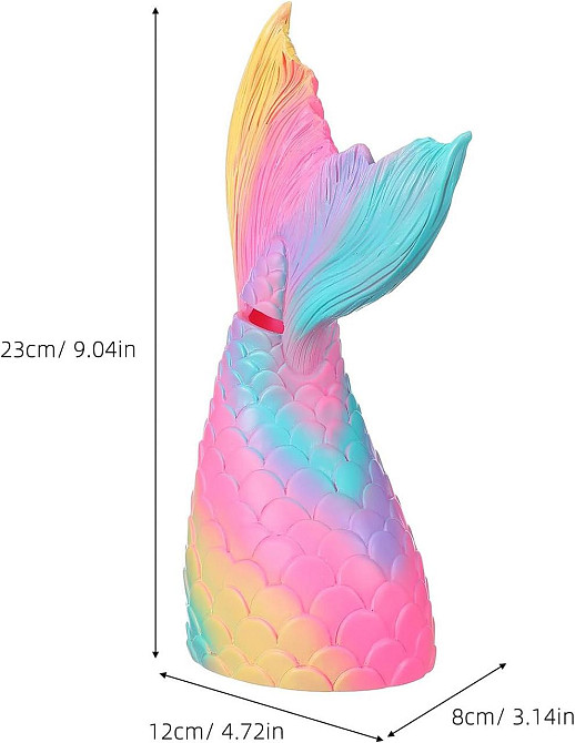 Скарбничка Gatuida 37Y55PIL мультиколор вінілова небитка з райдужним хвостом і монетним гаманцем дитяча декор Київ - фото 4