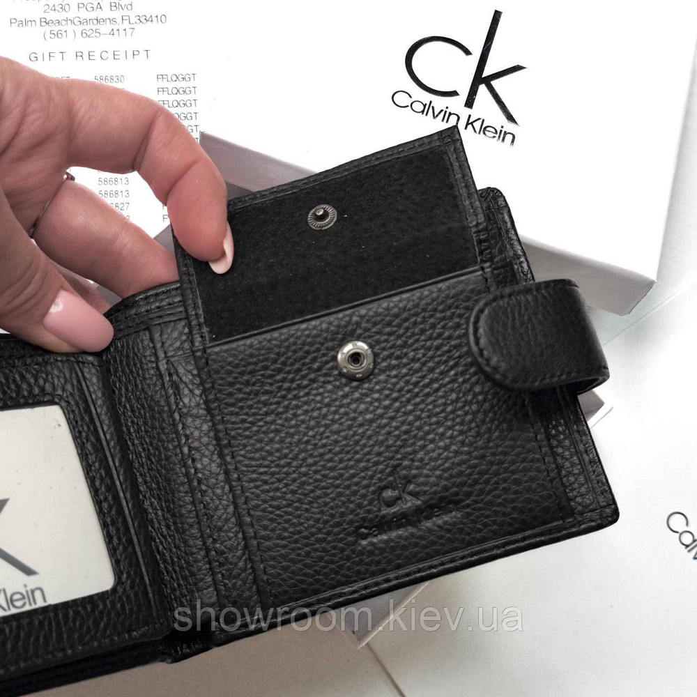 Кожаный мужской кошелек CK с застежкой (6605) Киев - изображение 2