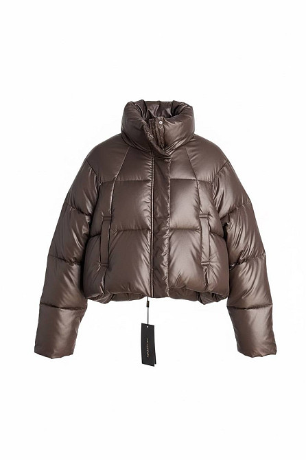 Куртка жіноча Lady Yep 30083 пуффер коротка глянцева коричнева, коричневий, L Київ - фото 14