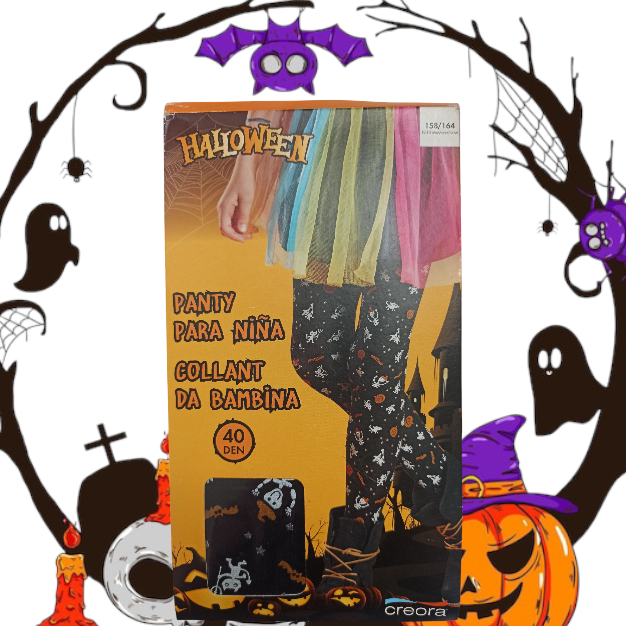 Дитячі колготки с принтом Хелловін 40 den 158-164 на 13-14 років чорний Київ - фото 2