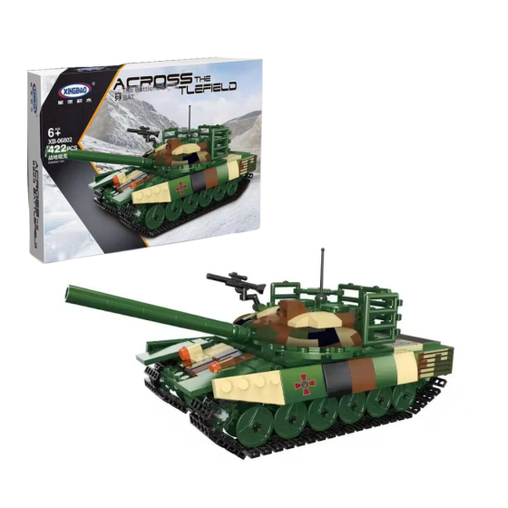 Конструктор дитячий Танк "ЗСУ" військовий ігровий із захисною решіткою на вежі на 422 деталі Кам'янець-Подільський