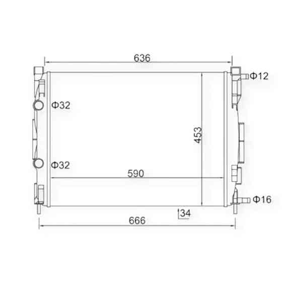 Радиатор охлаждения двигателя автомобиль Рено Megane II, Scenic II 1.5D-2.0 02- 374374 Мукачево