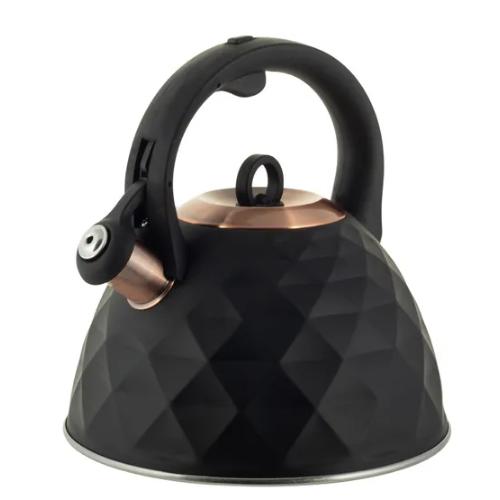 Чайник 3л нержавіюча сталь зі свистком з ручкою "soft-touch" (ручка:чорний) 867 KAMILLE Житомир