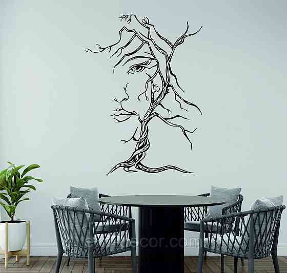 Декоративное настенное Панно «Дерево лицо» Декор на стену 90*65 см, Черный Киев