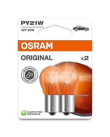 Комплект указательных ламп накаливания OSRAM PY21W 7507-2BL Amber 12V BAU15s Blister (2 шт) Харьков
