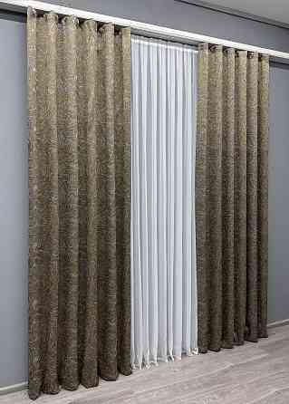 Комплект готовых штор VR-Textil Жакард Fantasy № 1631ш Капучино 100х290 см 2 шт (31-929) Киев