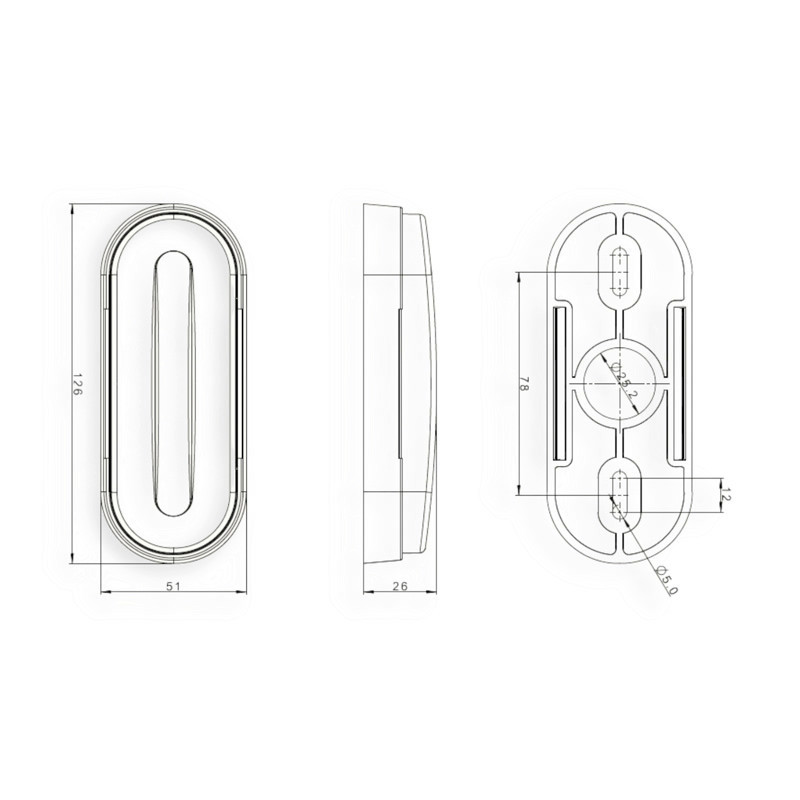 Фонарь овальный белый 125х50мм с кронштейном FT-070 B, K маркерный Мукачево - изображение 2