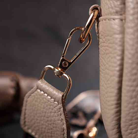 Ідеальна жіноча сумка з натуральної м'якої шкіри Vintage 22318 Бежева Київ