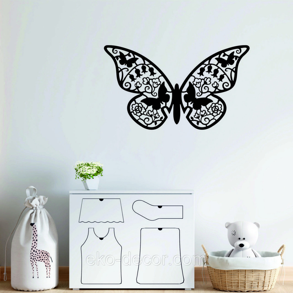 Декоративне настінне Панно  «Метелик» , Декор на стіну 90*52 см, Чорний Київ - фото 9