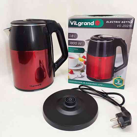 Безопасный электрочайник с индикатором уровня воды ViLgrand, Тихий бытовой чайник ST-80 Львов