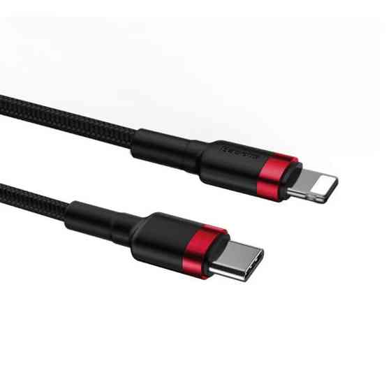 Кабель Type-C - Lightning Baseus Cafule PD 20W 1m Red+Black CATLKLF-91 Одеса