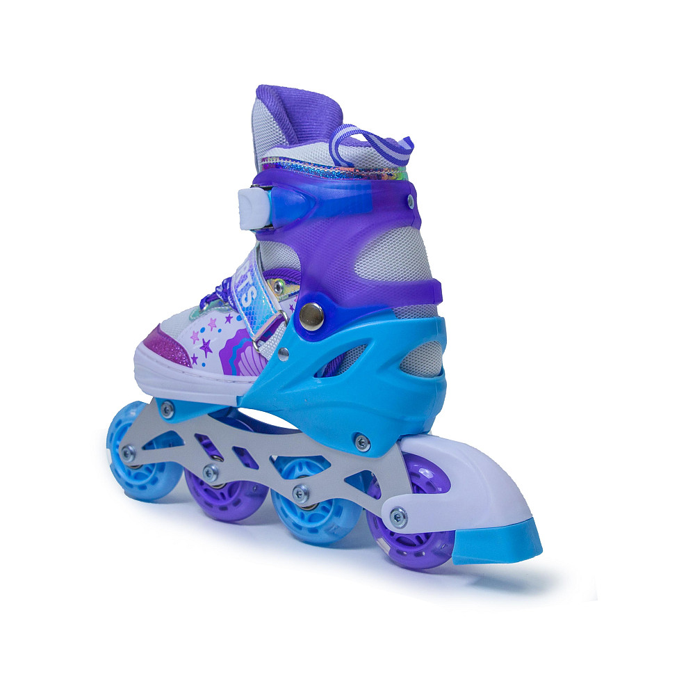 Дитячі розсувні ролики Русалочка Scale Sports фіолетові розмір 29-33. Усі колеса світяться Одеса - фото 9