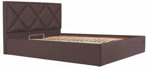 Ліжко Двоспальне Leeds Comfort 180 х 190 см Fly 2231 З підйомним механізмом та нішою для білизни Темно-коричневий Київ
