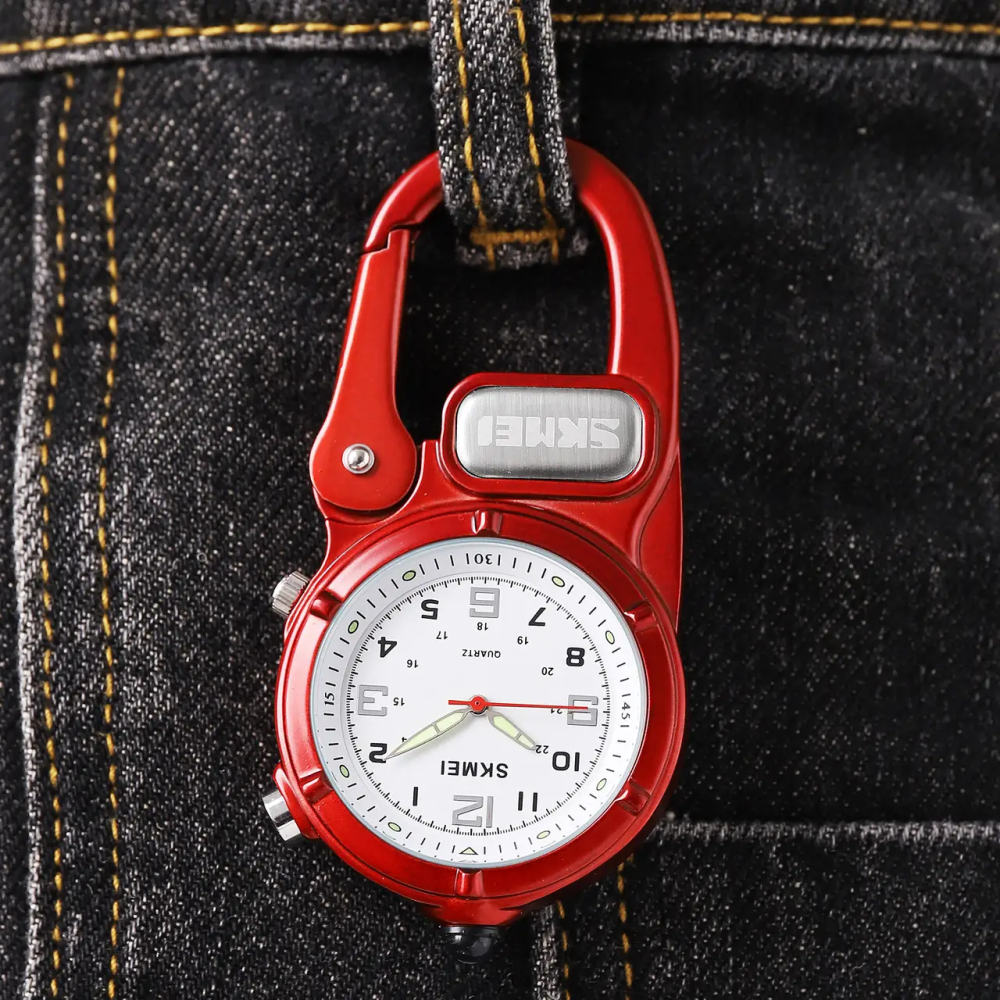 Часы кварцевые Skmei 2232 с карабином и LED-фонариком (Красный) Винница - изображение 4