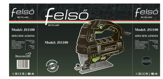 Потужний електричний ручний лобзик (електролобзик) JS1100 Felső : 1100 Вт, 3000 хід/хв, глибина різу 110 мм Київ