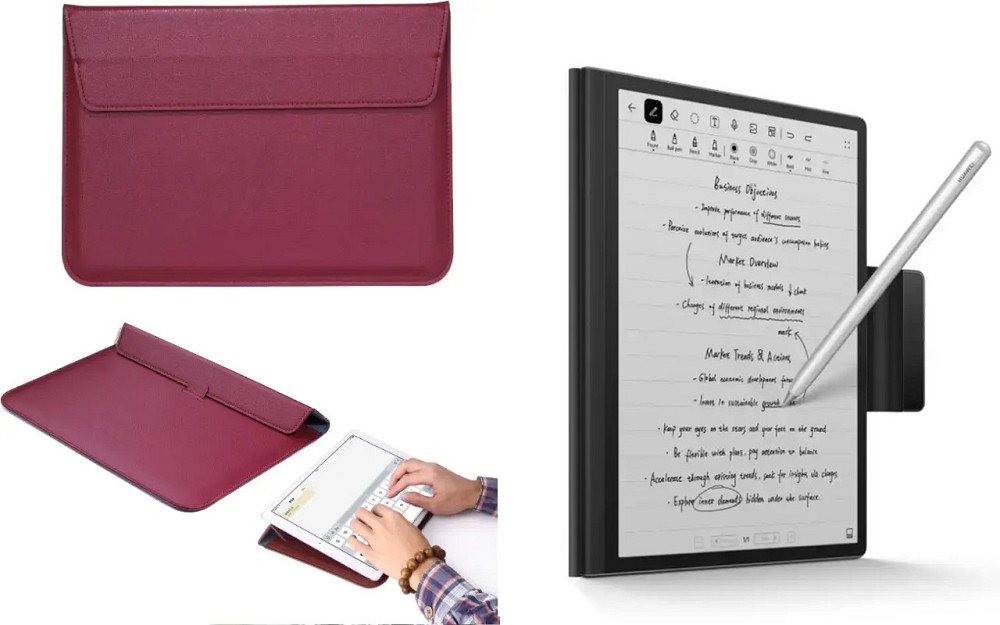 Чохол-конверт VitoCase для HUAWEI MatePad Paper, з функцією підставки для книги Бордовий Київ - фото 1
