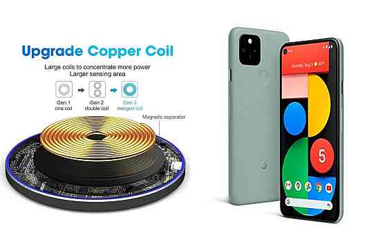 Бездротовий зарядний пристрій Copper до 30W для Google Pixel 7, Pixel 7a, Pixel 7 Pro, USB-C, LED Київ