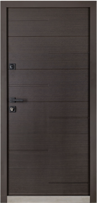 Двери входные с терморозрывом Бастион РУБИКОН Б-330 RAL 8019 / ПВХ венге горизонт темный 960х2050 мм Киев - изображение 2