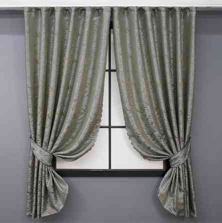 Комплект готовых штор VR-Textil Жаккард Magic № 1608ш Песочный с серым 145х170 см 2 шт (35-0251) Киев