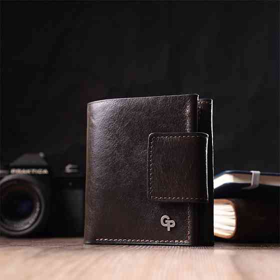 Люксовый кошелек с множеством отделений из качественной натуральной кожи GRANDE PELLE 22574 Коричневый Киев