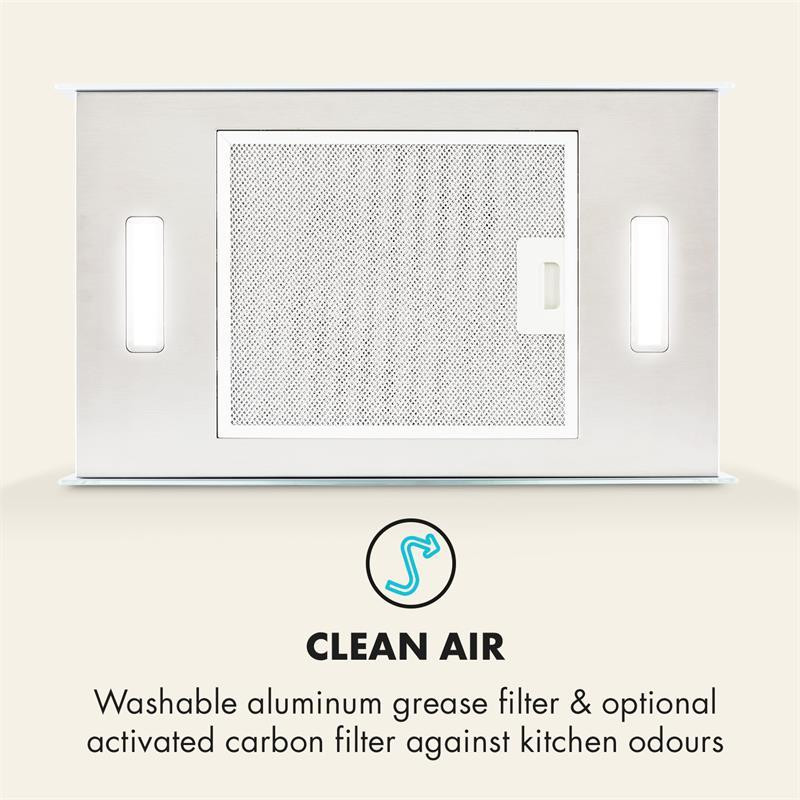 Люстра L островная вытяжка 60см отработанный воздух: 590м³/ч LED сенсорное стекло белый белый (Германия, Ровно - изображение 4