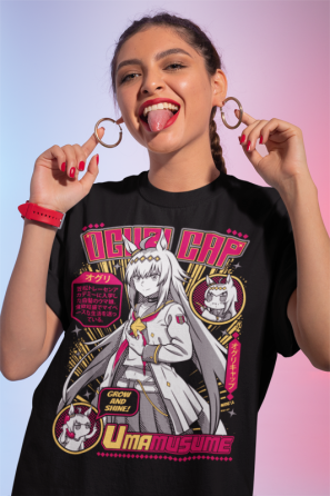 Футболка для мальчика аниме Огури Кап Ума Мусуме оверсайз (рост от 165 до 180 ) Черний AnimeJ0001m Днепр