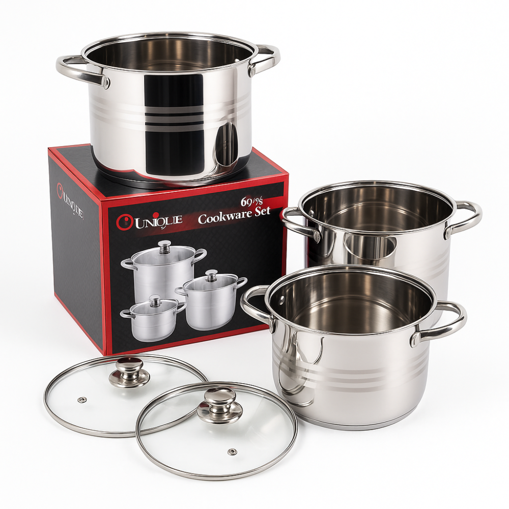 Набір каструль вищої якості Unique, Набір високих каструль зі сталі IF-45 Львів - фото 11