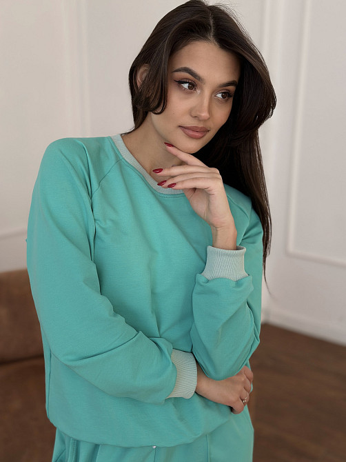 Жіночий спортивний костюм із широкими штанами Бірюзовий XL/XXL Харків - фото 8