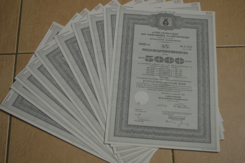 Акция. Германия. Actien -Gesellschaft Dusseldorf--5000DM-Deutsche Bank--1962 год aUNC-UNC (5 - 30) Полтава - изображение 1